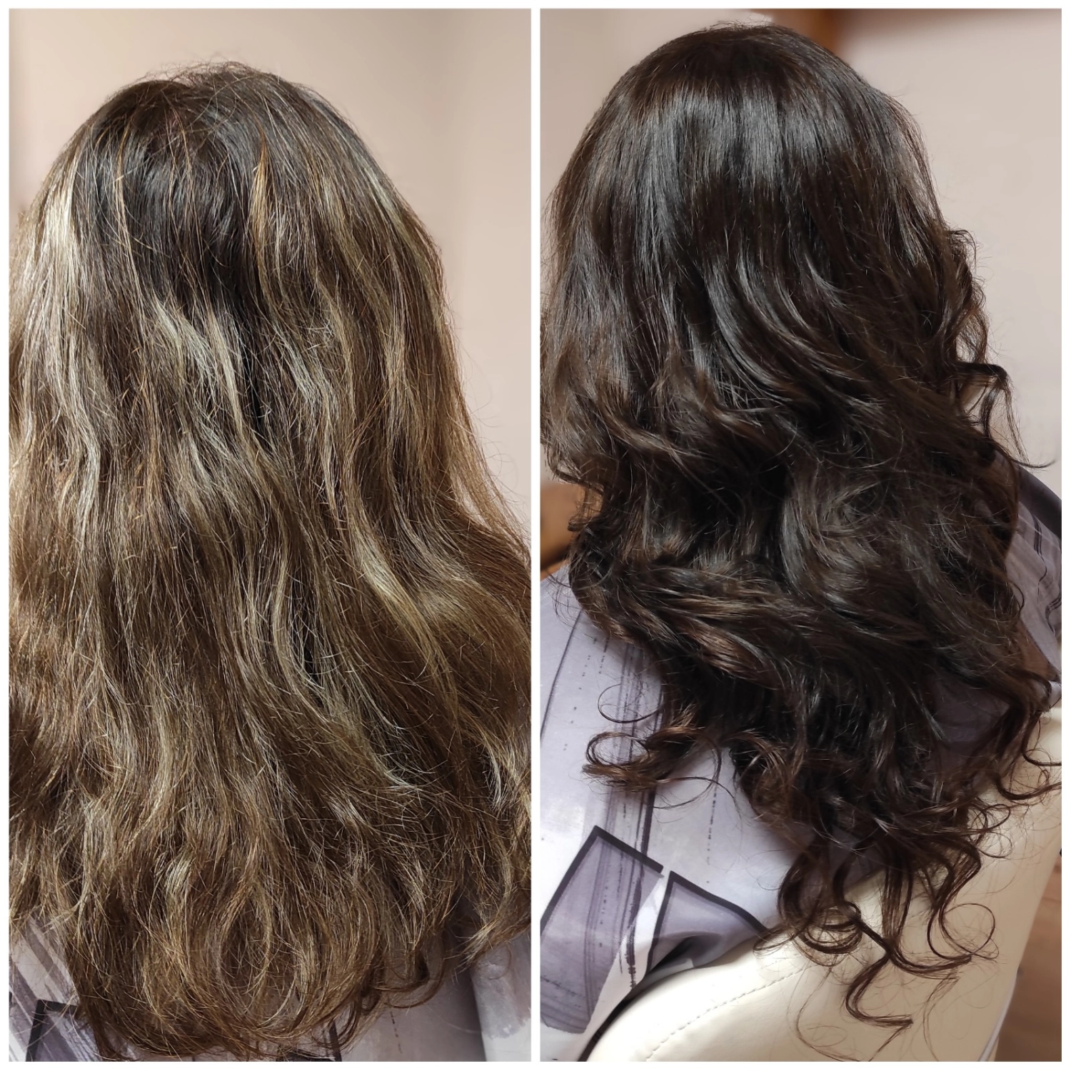 Haarbehandlung Vorher-Nachher-Bild vom Kleinen Friseuratelier